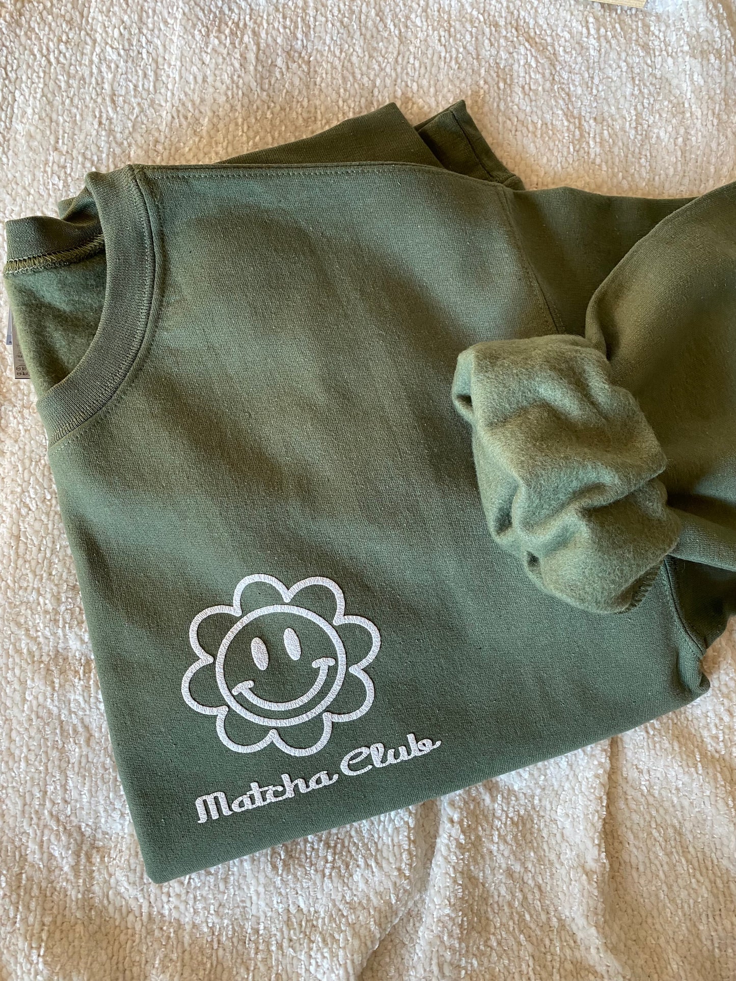 Happy Flower face Crew Sweatshirt
