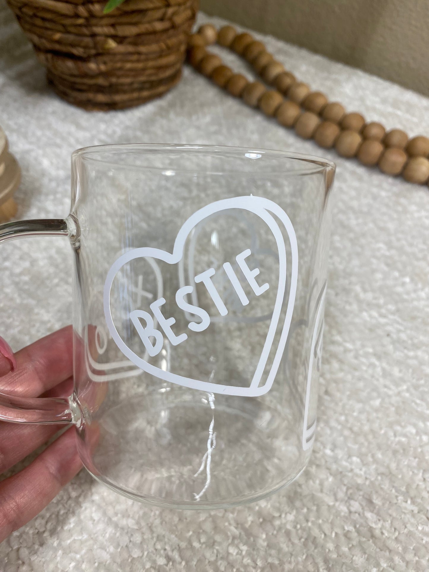 Conversation Hearts - Clear Mug