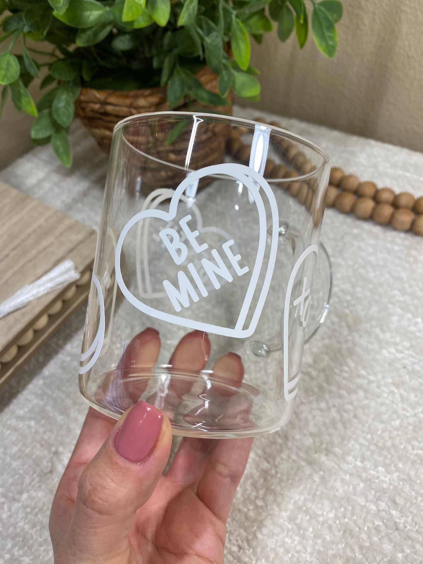 Conversation Hearts - Clear Mug