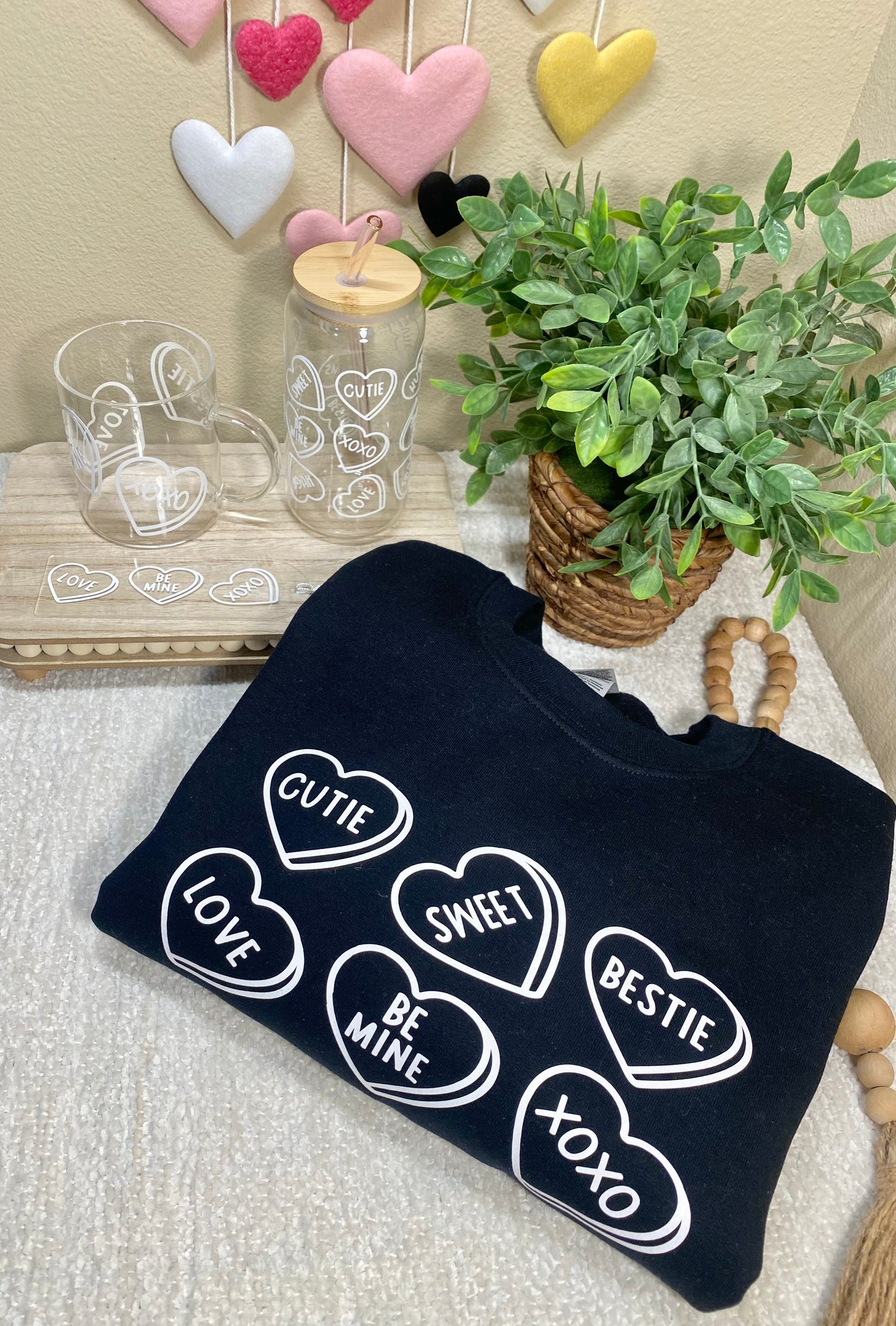 Conversation Hearts Crew sweatshirt