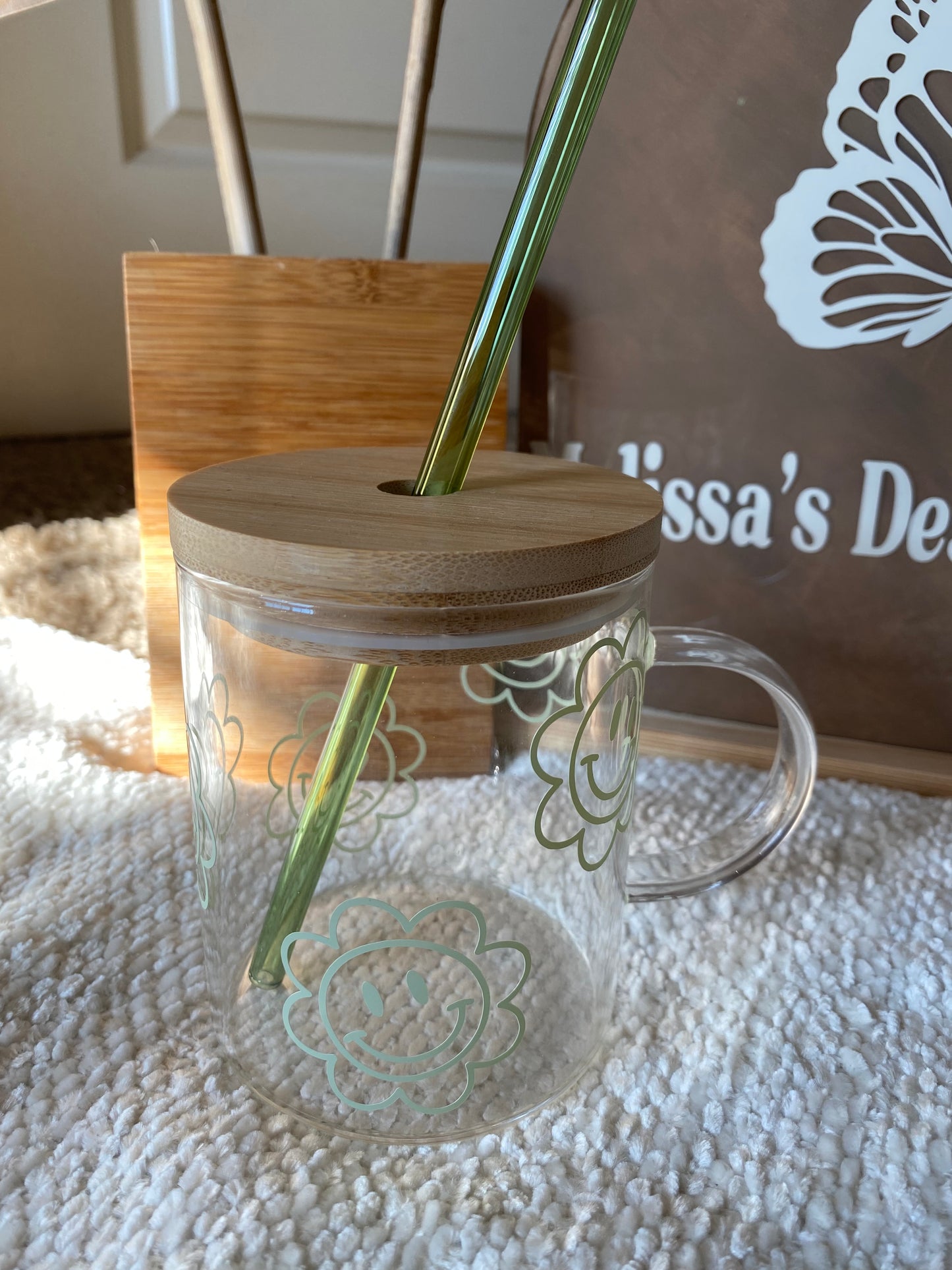 Happy Flower Face - Clear Mug