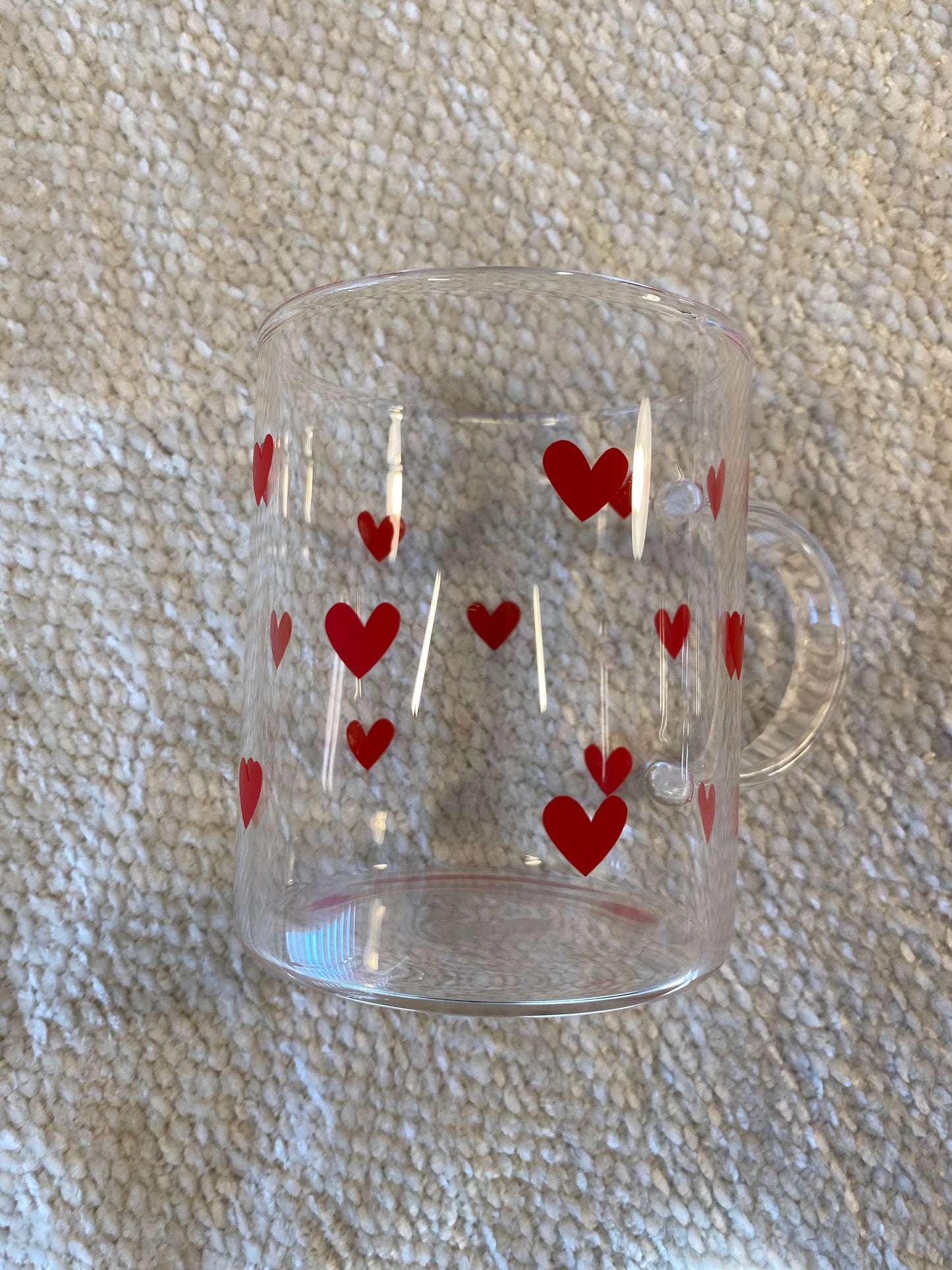 Red mini Hearts - Clear Mug