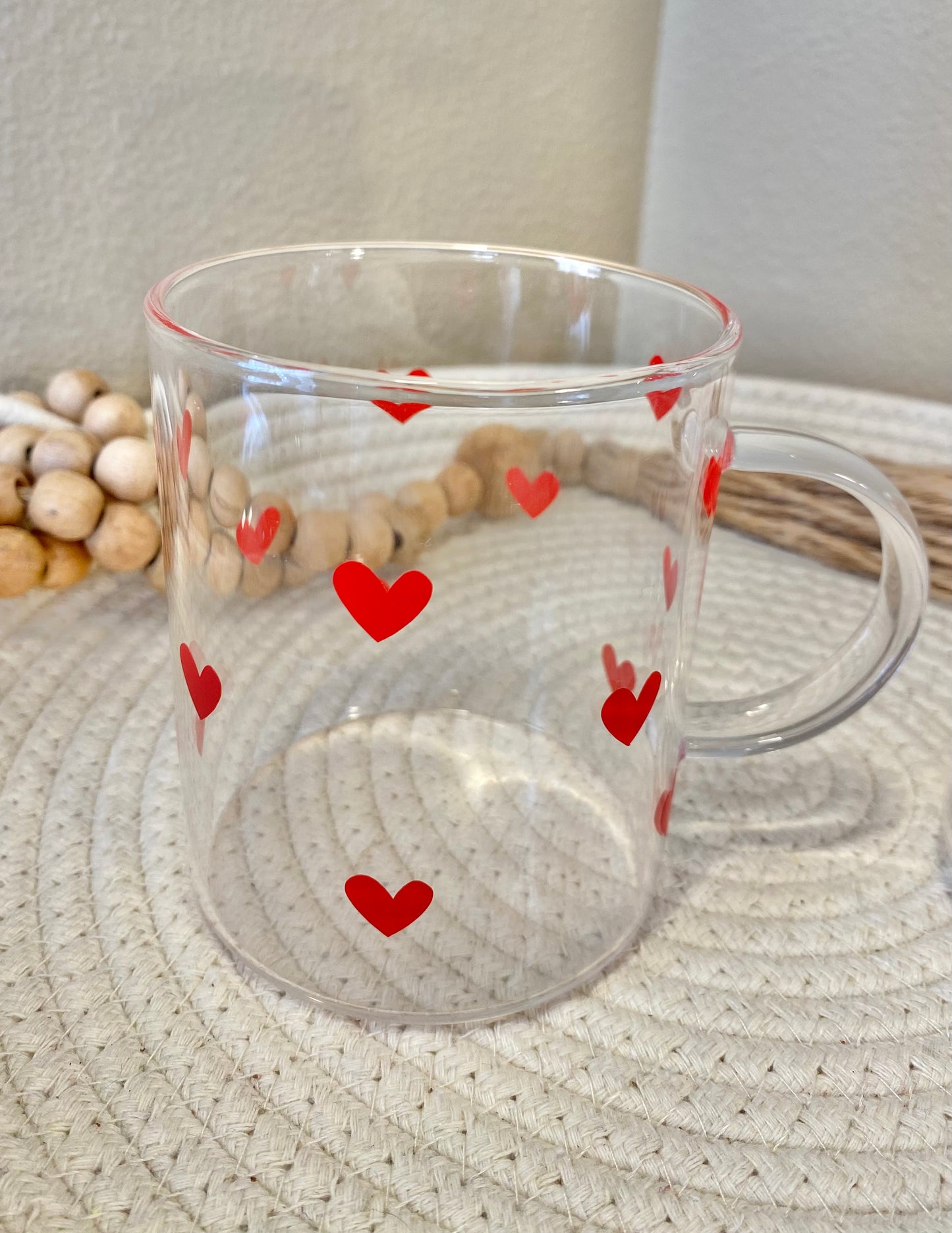 Red mini Hearts - Clear Mug