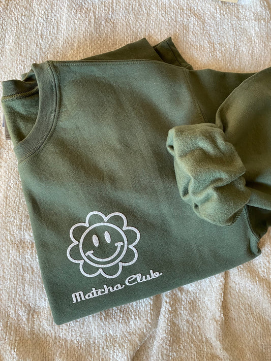 Happy Flower face  Crew Sweatshirt