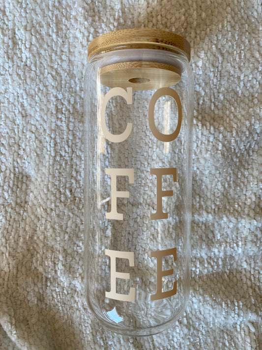 COFFEE Letters Glass Tumbler