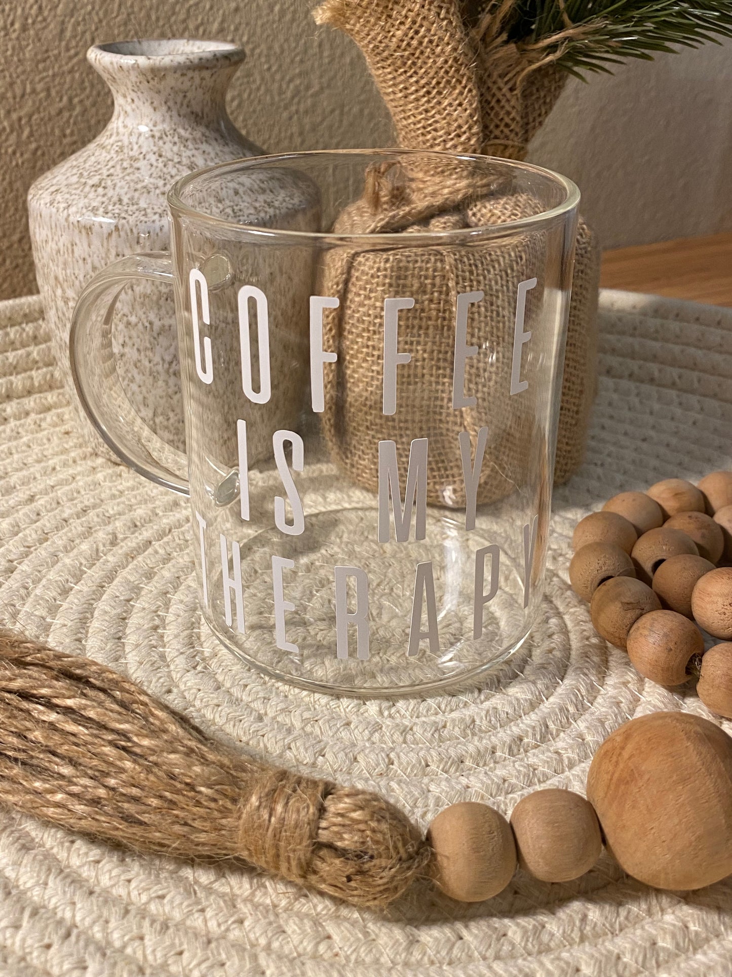 Coffee is my Therapy - Clear Mug