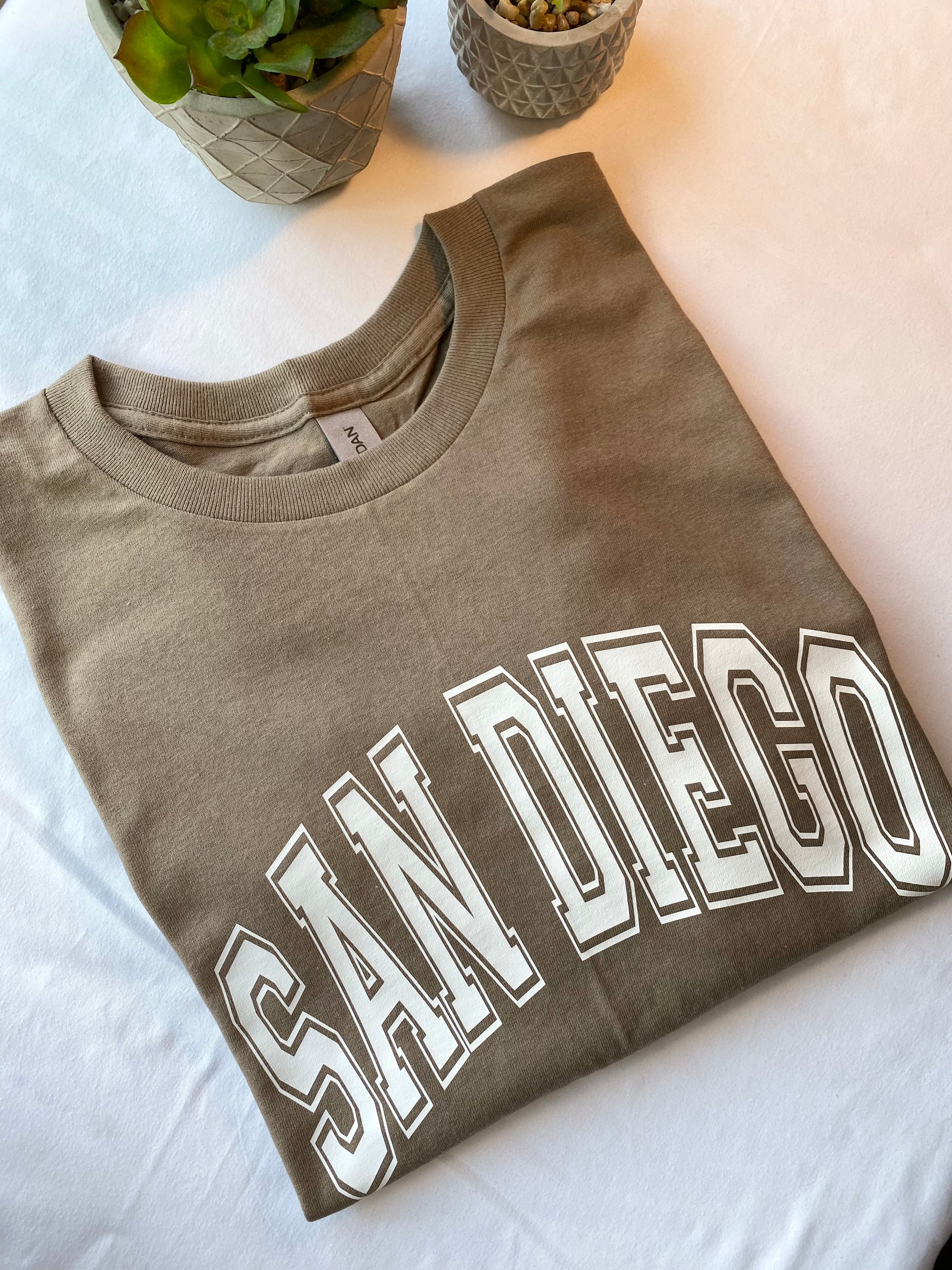 Short Sleeves San Diego Slogan Oversized Longline T-shirt